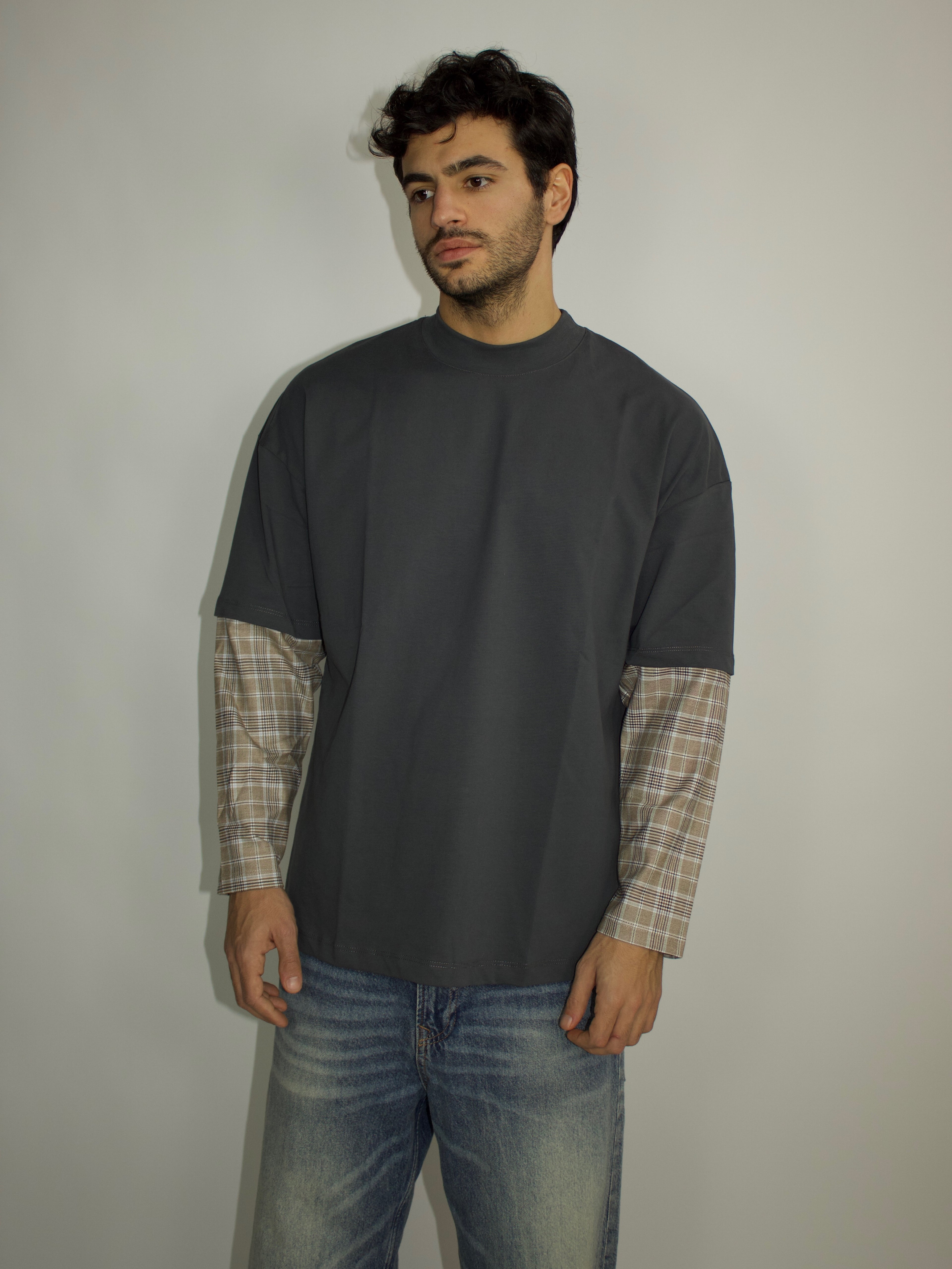 2TONE LONG SLEEVE GRIGIA
