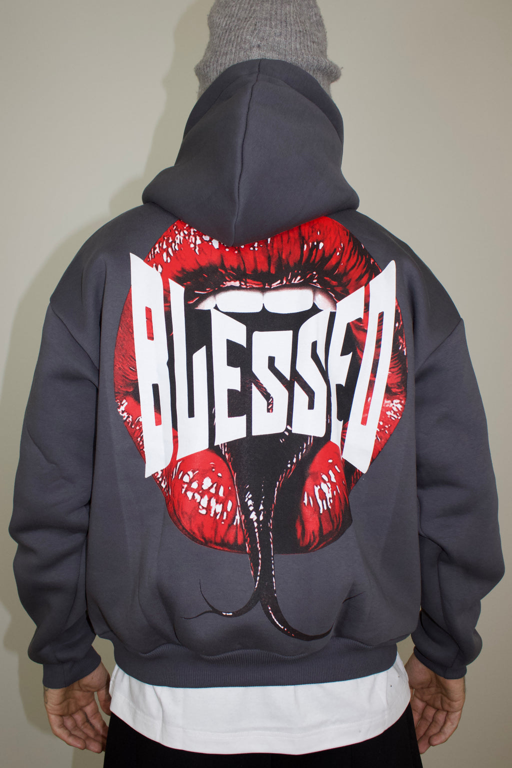 BLESSED HOODIE GRIGIA