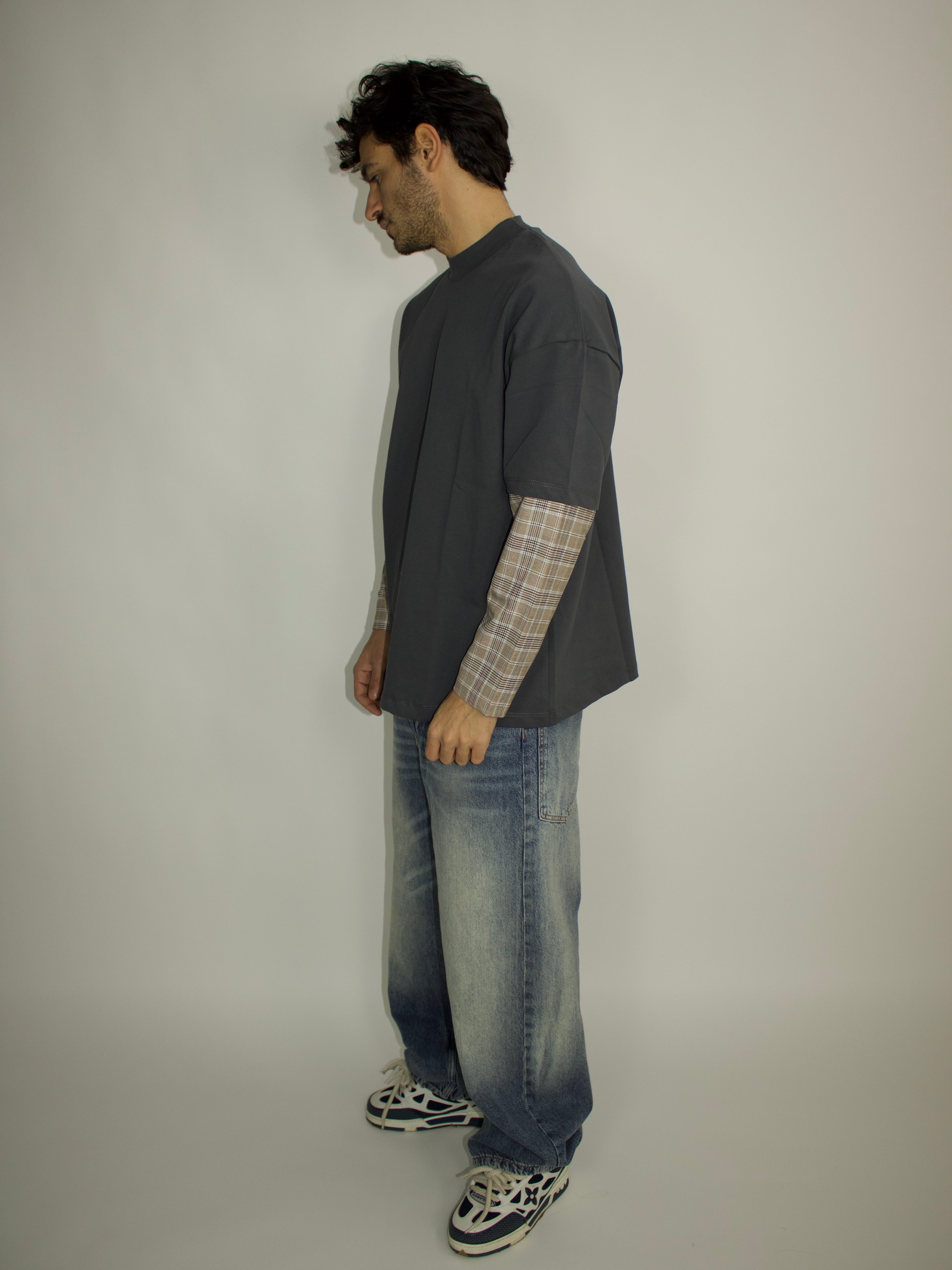 2TONE LONG SLEEVE GRIGIA