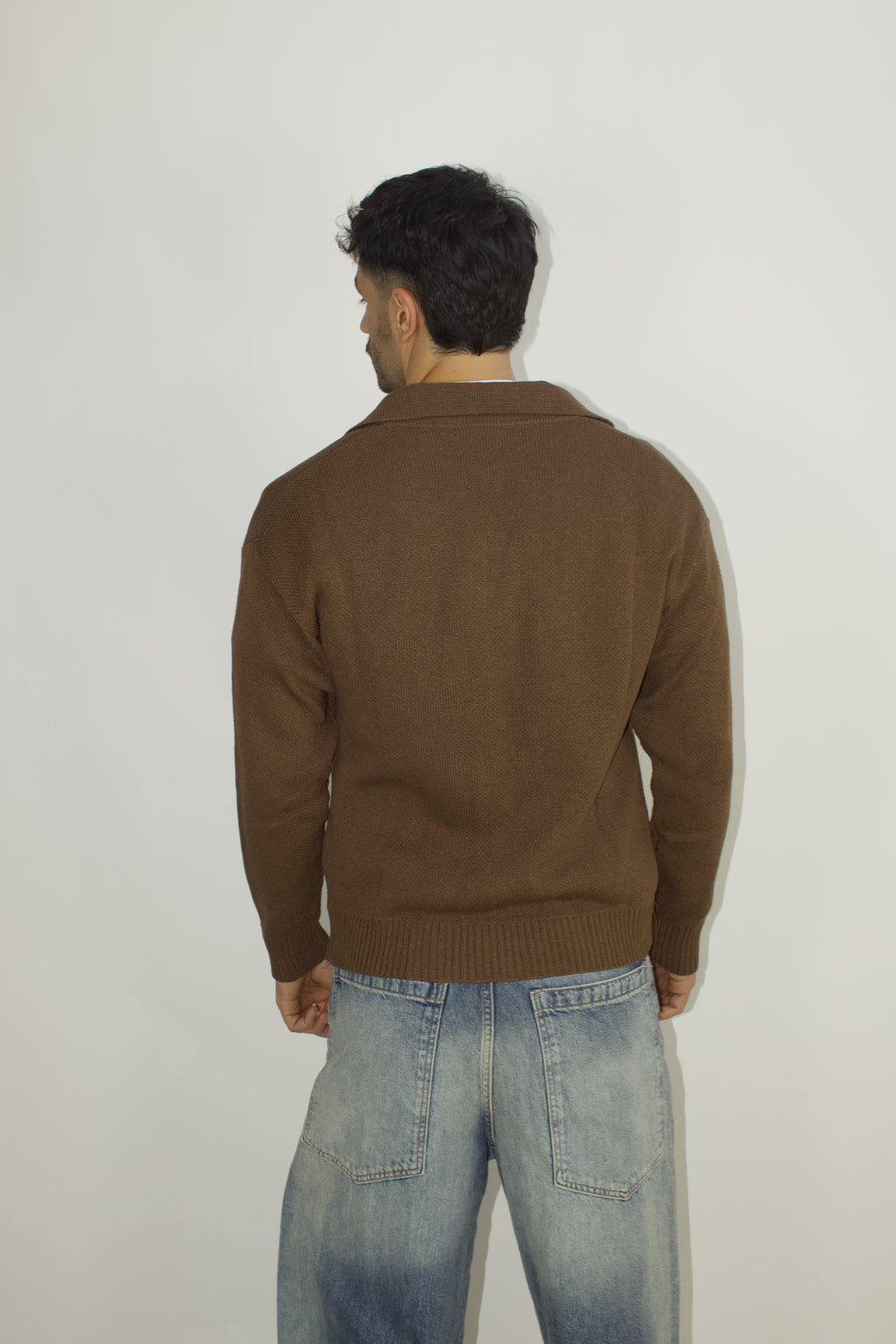 Sweater Zip Marrone